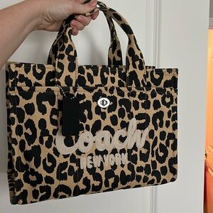 Coach leopard cargo tote